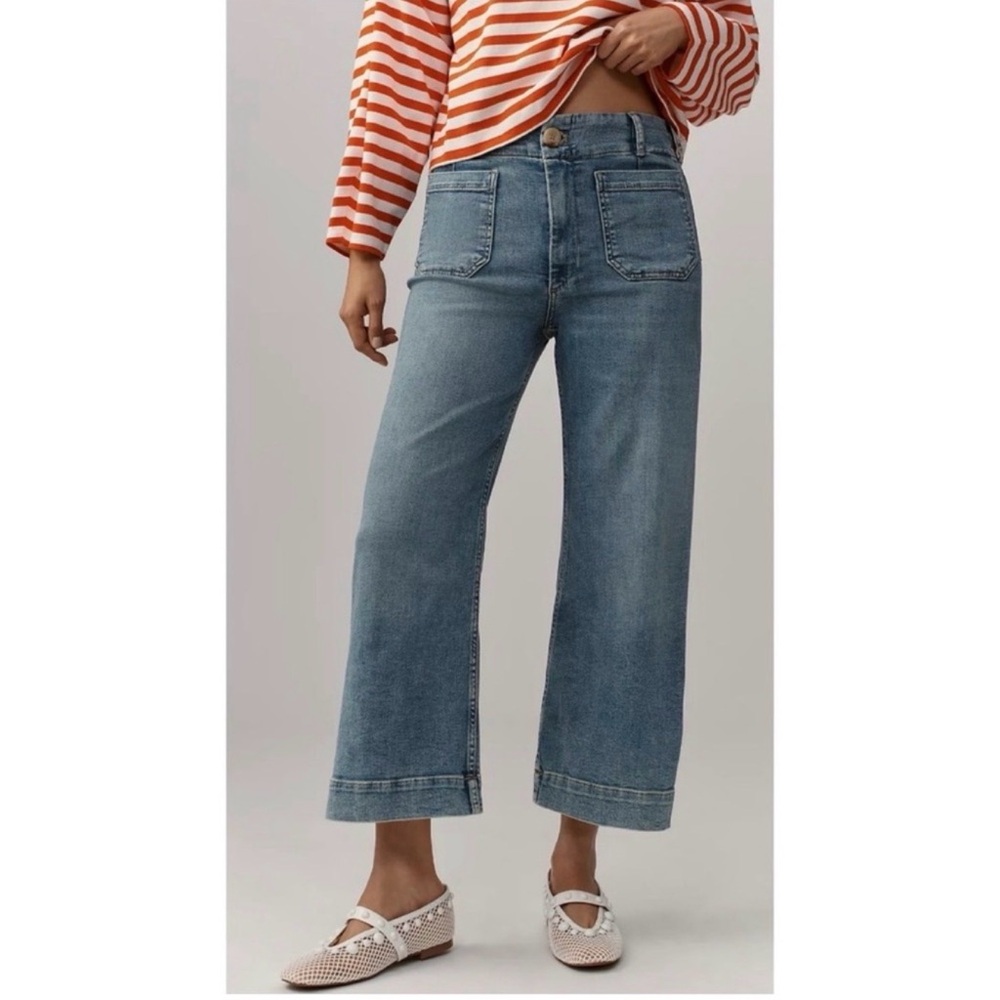 Maeve Colette Wide-Leg Crop Jeans